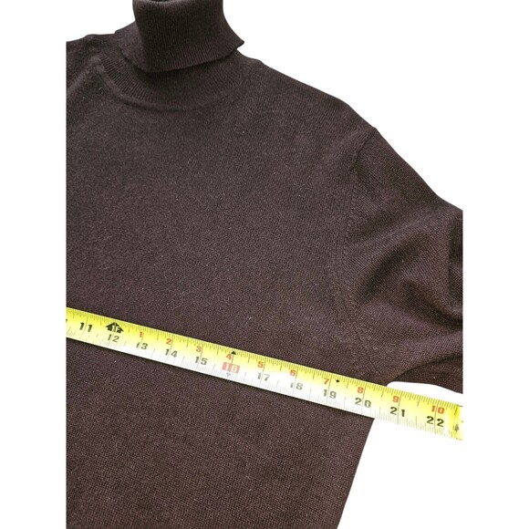 Vintage Leyla Mitra Brown Turtleneck Cashmere Sweater Top Pullover Size XL - Picture 5 of 8
